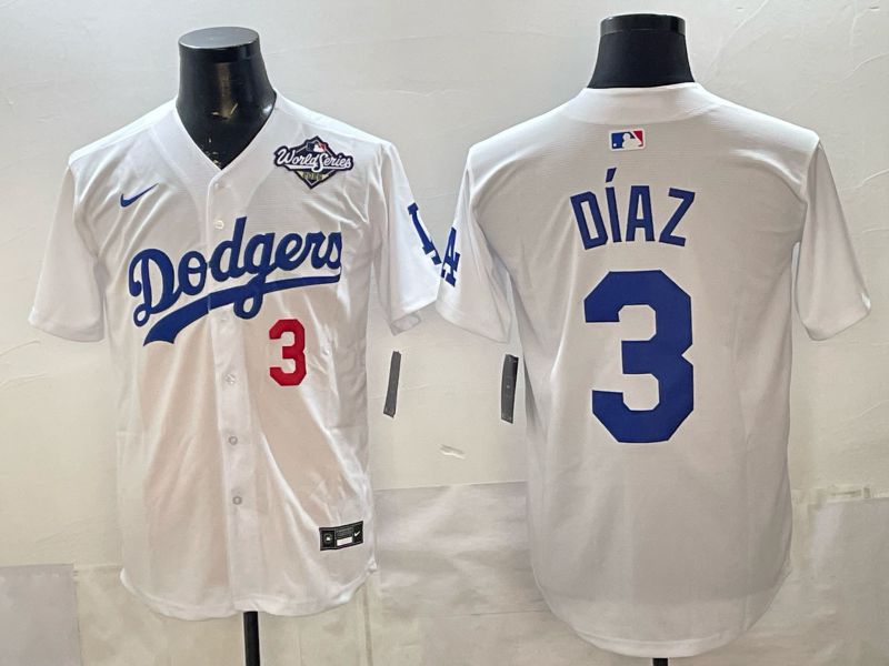 Men Los Angeles Dodgers #3 Diaz White Game 2026 Nike MLB Jersey style 04->los angeles dodgers->MLB Jersey